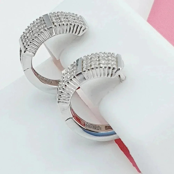 "925 Sterling Silver Cubic Zirconia Earrings, U19254661 - Picture 9 of 11